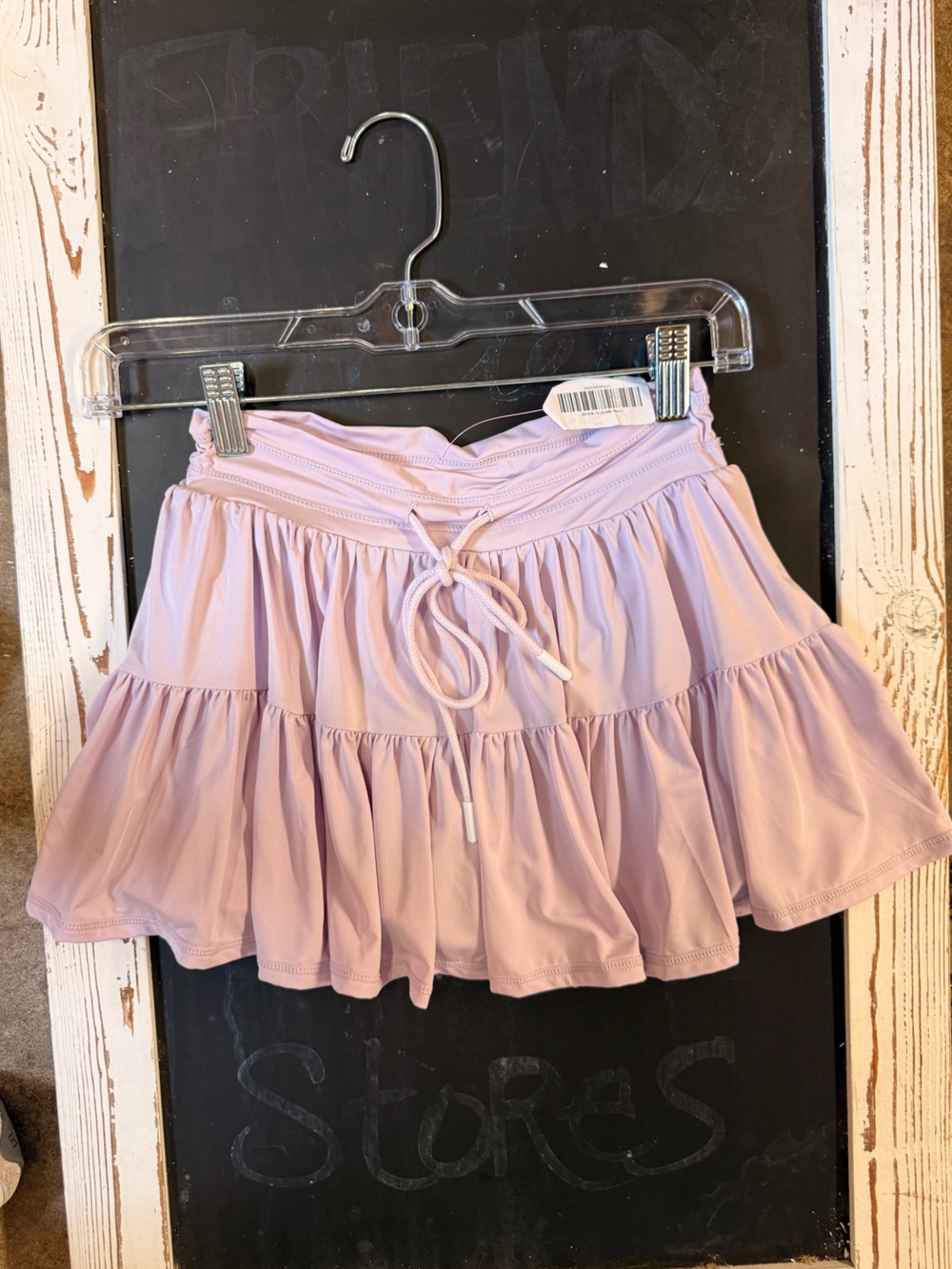 Girls' Tiered Drawstring Skort in Light Lavender